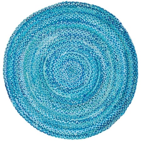 Safavieh Braided Global Round Hand-Woven Rugs, Turquoise - 3 x 3 ft. BRD452K-3R